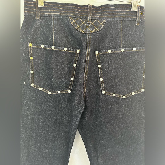 🔩 Dries Van Noten Stud Jean Dark Indigo Taper Zip-Leg Designer Sz 6 NWOT - Picture 11 of 12